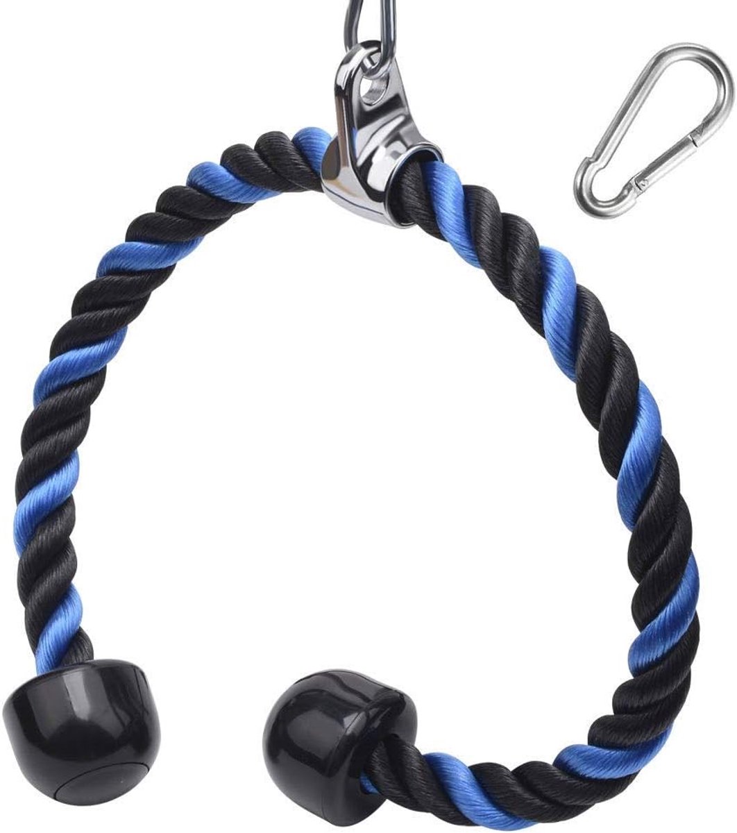 Duty Tricep Rope Cable Pull Down Touw Uitrusting Nylon Antislip Handgrepen - rug, biceps, triceps, sportschool of thuis