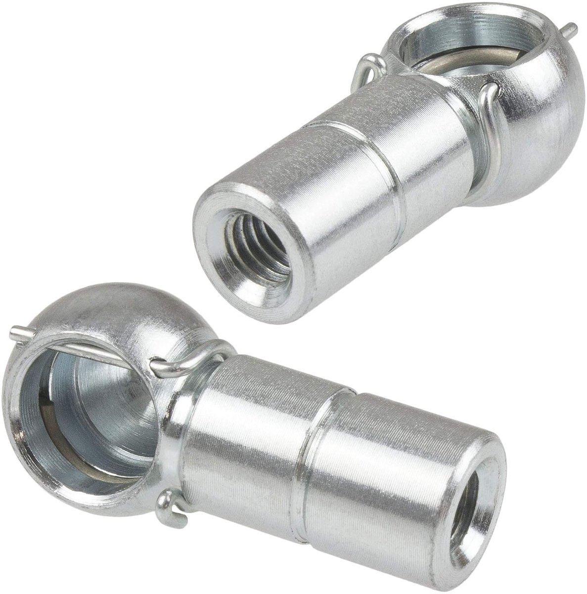 2 x kogellager B10 M6 LH linksdraad DIN 71805 + beveiligingsbeugel vorm B verzinkt 10mm