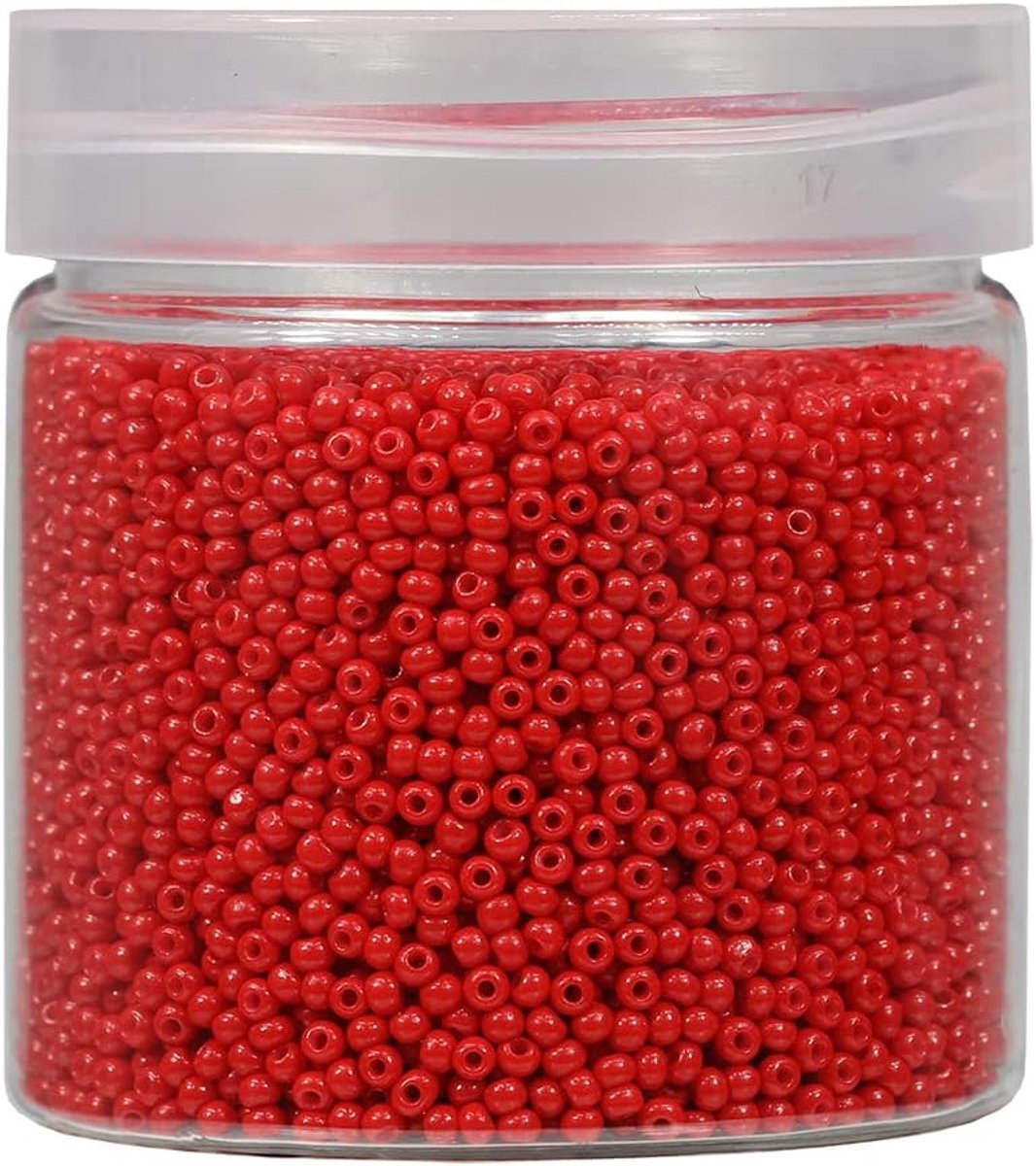 2 mm ronde maat uniform rocailles 10000 stks/110 gram in doos 12/0 rode rocailles kleine ambachtelijke rocailles voor het maken van sieraden oorbel armbanden ketting (rood) (BF-Y217100T)