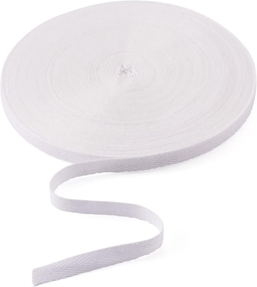 45 meter 10 mm katoenen vlaggenlijn, witte keperbinding, visgraatlinten voor naaien, kleermakerswijzigingen, handwerk