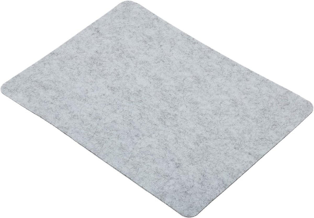9"x8" Muismat, Vilt Dual Side Soft Desk Pad Schrijven Mat voor Kantoor Thuis, Lichtgrijs