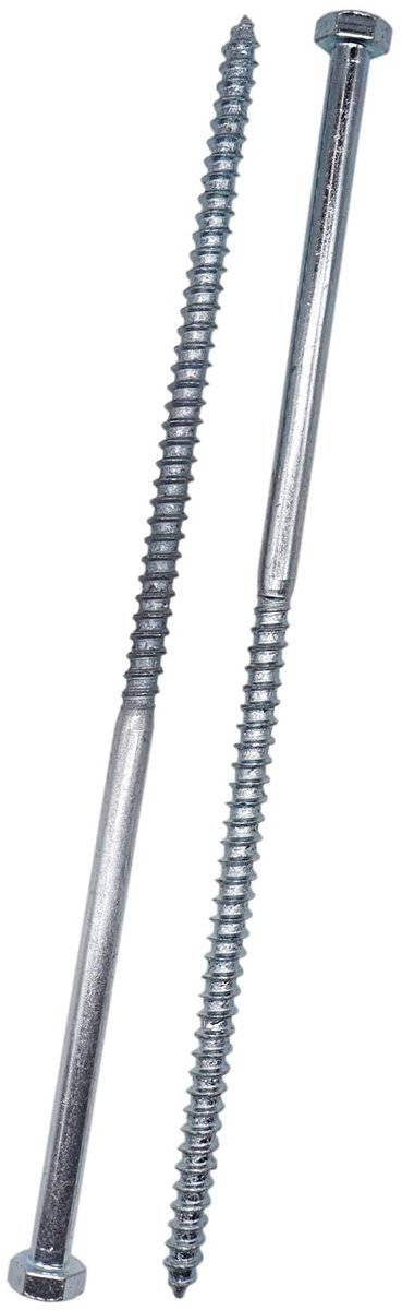 Houtschroeven met zeskantkop M8 x 240 mm, DIN 571 houtdraadbouten, zeskantbouten