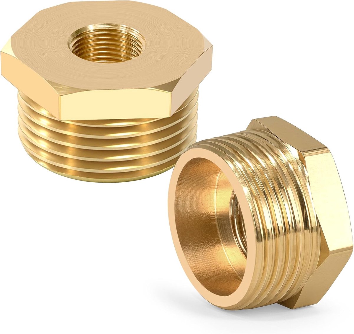 2 stuks 3/4 inch mannelijk naar 1/8 inch vrouwelijk, verloopnippel van messing, reductieaansluiting voor water, gas, olie, tuin