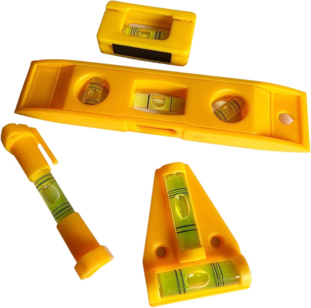 4-delige waterpasset met lineaire waterpas, T-waterpas, torpedo-waterpas, 15,2 cm (6 inch) en mini-magneet, ideaal voor nauwkeurige metingen in industrie, doe-het-zelvers en