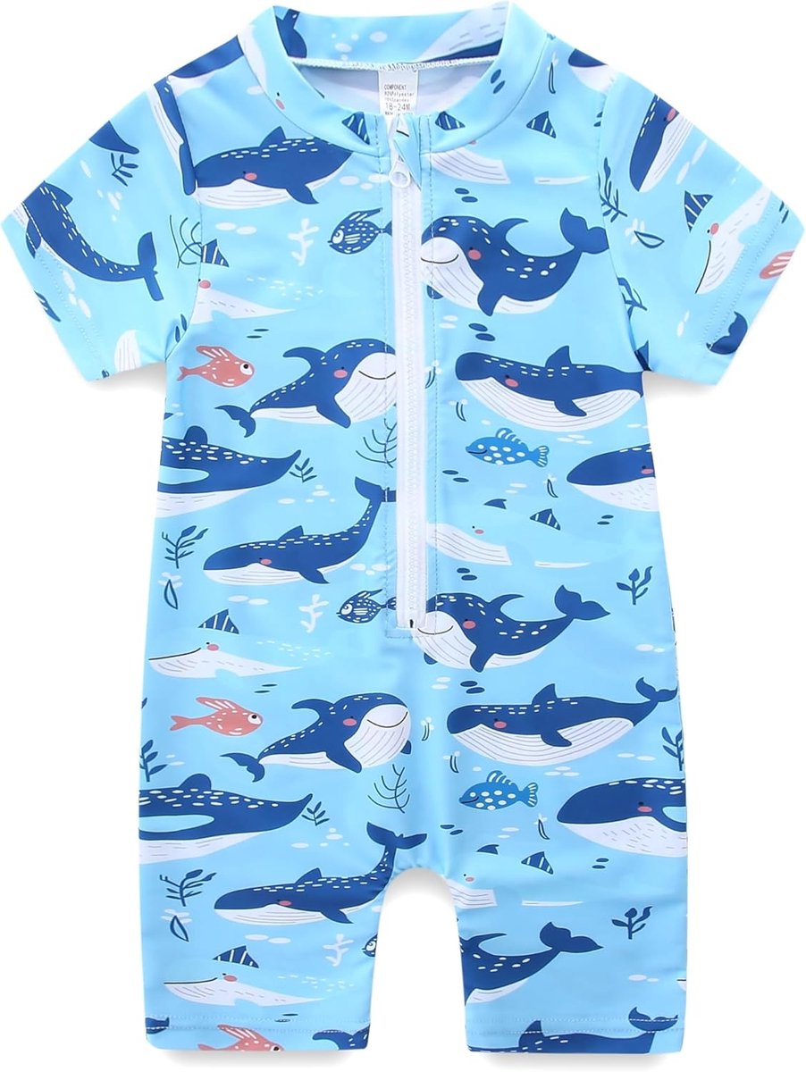 baby jongens korte mouwen kinderen baby eendelige badmode kinderen eendelig badpak zwempak zwemkleding 6 maanden - 3 jaar
