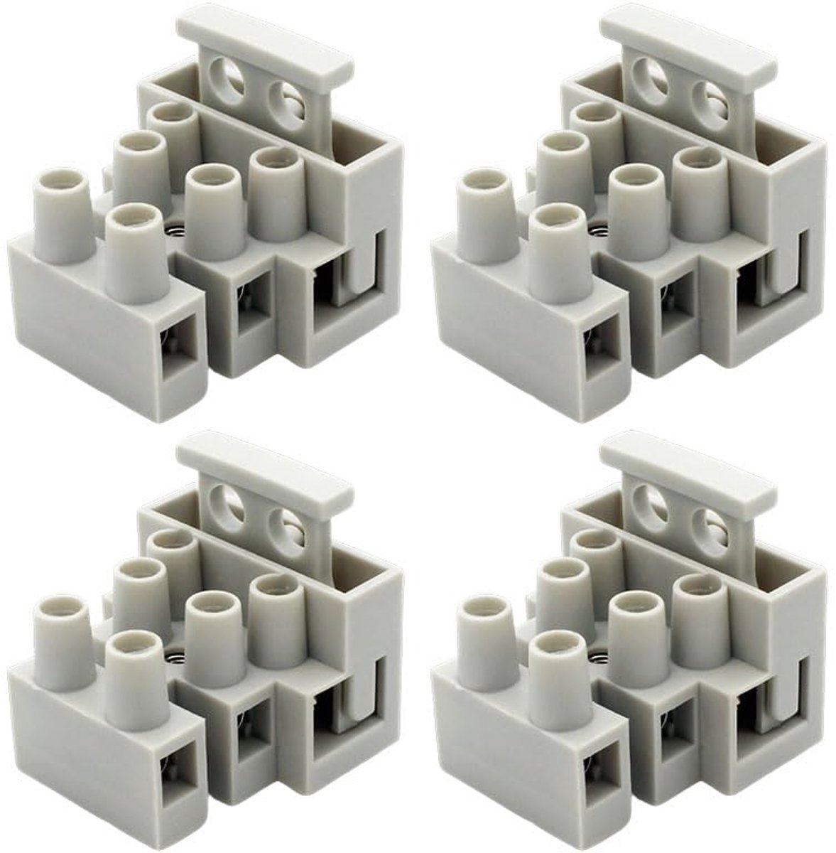 4 stuks 3-polig Fused Terminal Block 10A Zekeringconnector voor elektrische apparaten die Circuitbescherming vereisen (3P)