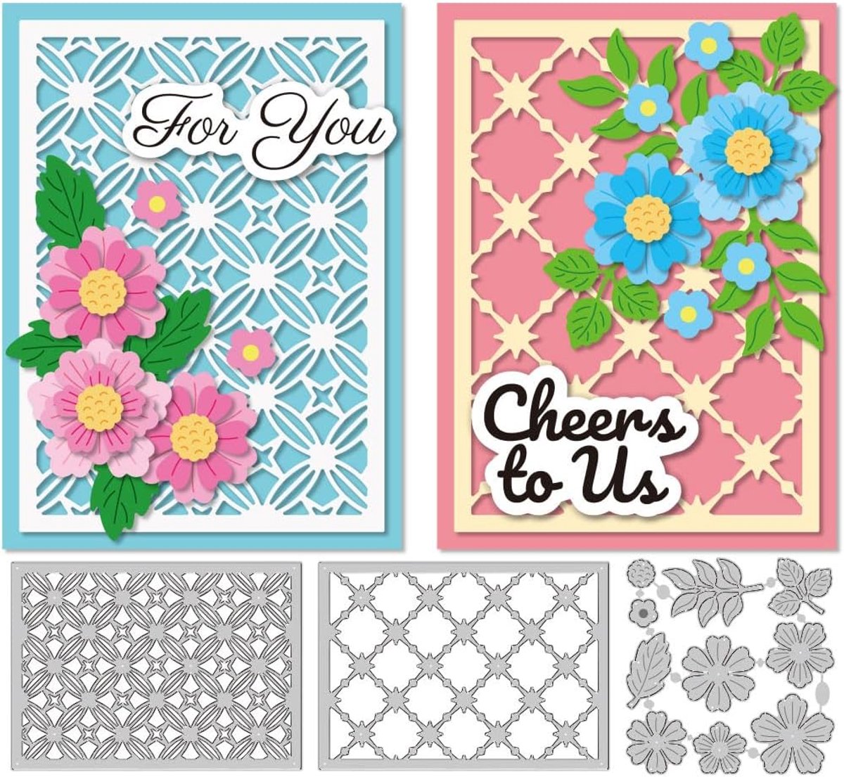 Stansvormen met diamanten frame achtergrond bloemen kaarten maken sjabloon embossjabloon stansvormen voor wenskaarten albums uitnodigingen decoratie