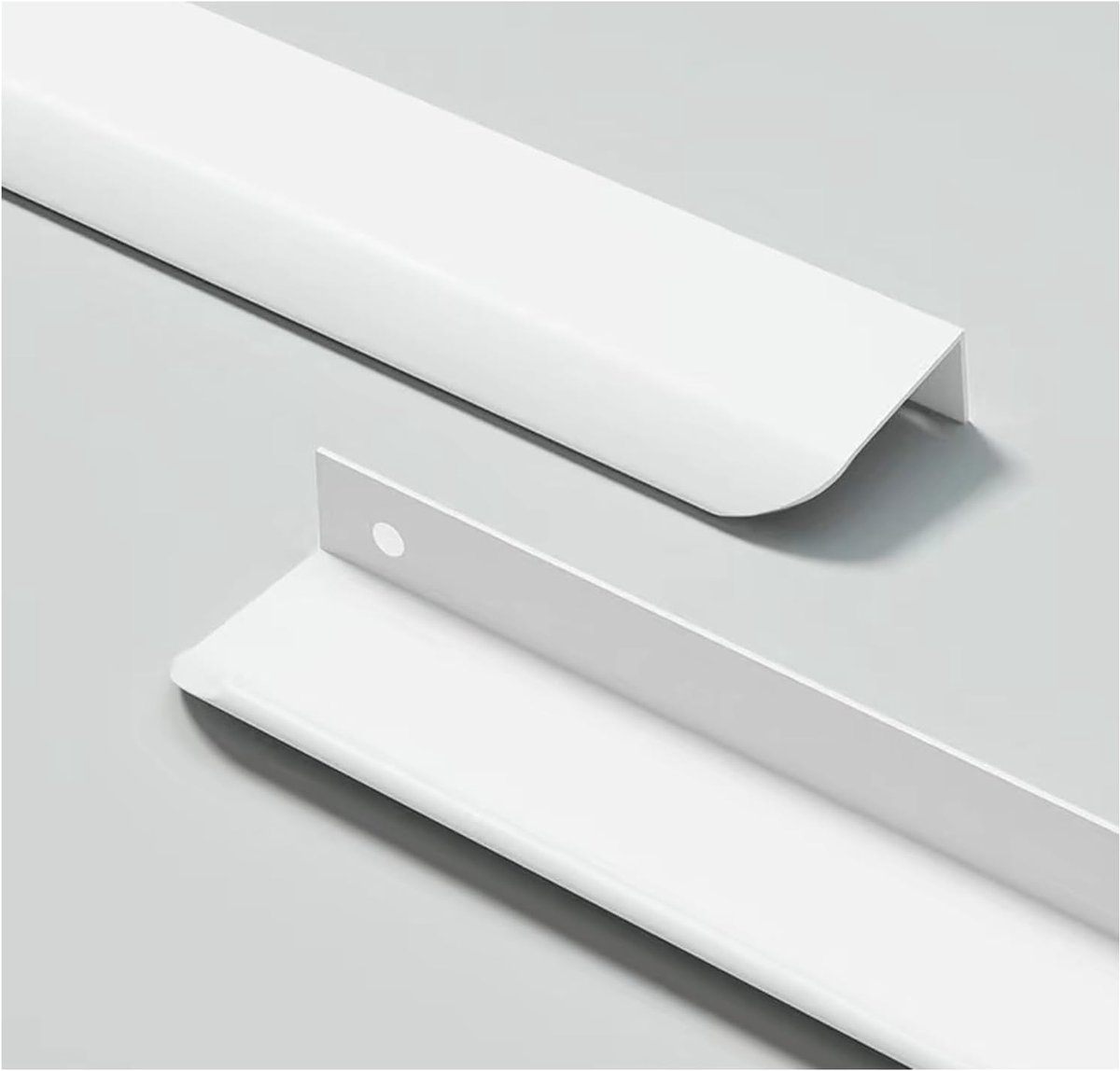 4 stuks meubelgrepen, verborgen deurgreep, kastgrepen, aluminium ladegreep, verborgen handgrepen, onzichtbare meubelgrepen, keukengrepen - Wit, 30 cm (afgeronde rand)