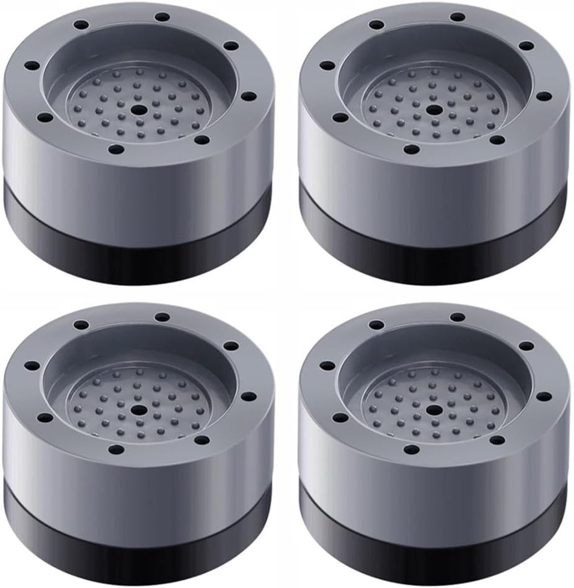 4 x wasmachinevoetjes, anti-trillingspads voor wasmachine- en drogervoeten, antislip, geluidsonderdrukking en schokdemper, vaste anti-afwijking, gebruikt voor droger, wasmachine