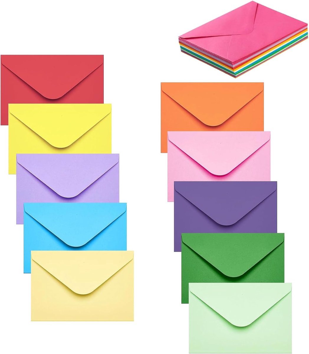 50 stuks enveloppen van kraftpapier B6, 12,5 x 17,5 cm, enveloppen B6, enveloppen voor wenskaarten, uitnodigingen, verjaardagskaarten, natte plakrand met puntige klep, kleur