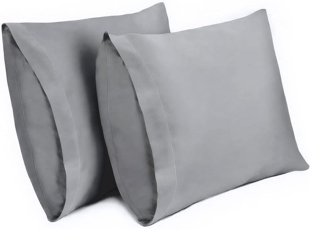 Kussenslopen, 100% Katoen Ademende Kussensloop Pillow Cover, 40 x 40 cm, Donkergrijs