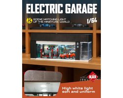 1:64 Diecast Display Case met LED-verlichting en Spraakbediening