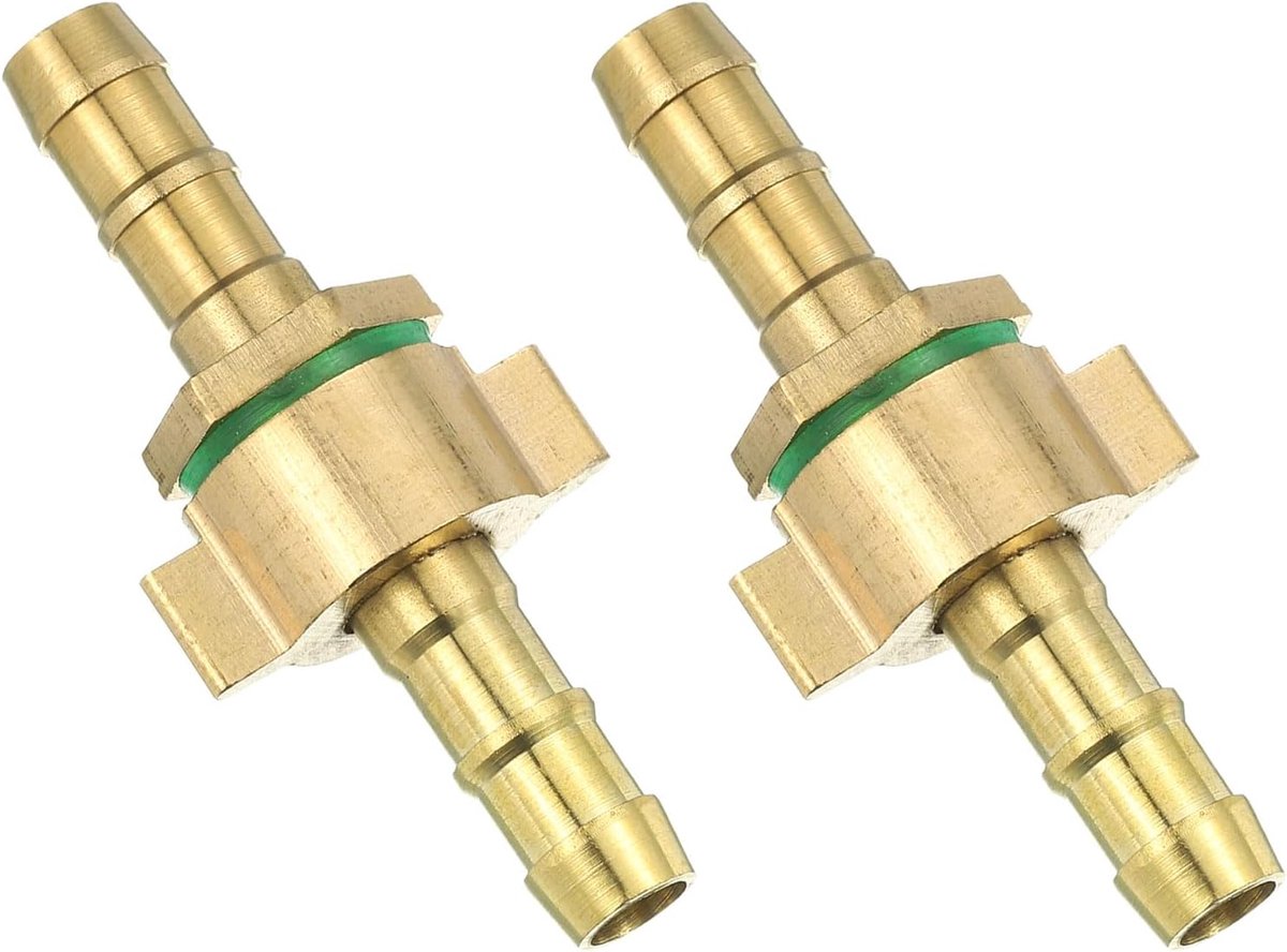 Slangverbinder, 8,5 mm, messing dubbele nippelkoppeling, 2 stuks slangverbinders, benzineslang, slangkoppelingen, tuinslang voor het verbinden van waterslangen