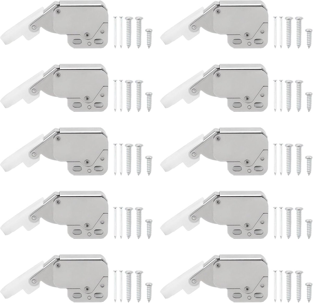 10 stuks mini-vergrendeling automatische veervangst push to open touch release vanggrendel Touch Catch Latch Lock met schroeven automatische veer push vangvergrendeling voor kast kledingkast