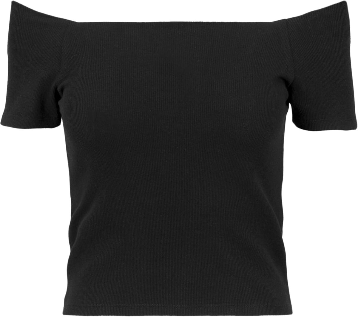 Classics Ladies Off Shoulder Rib Tee T-shirt zwart Basics, Street wear