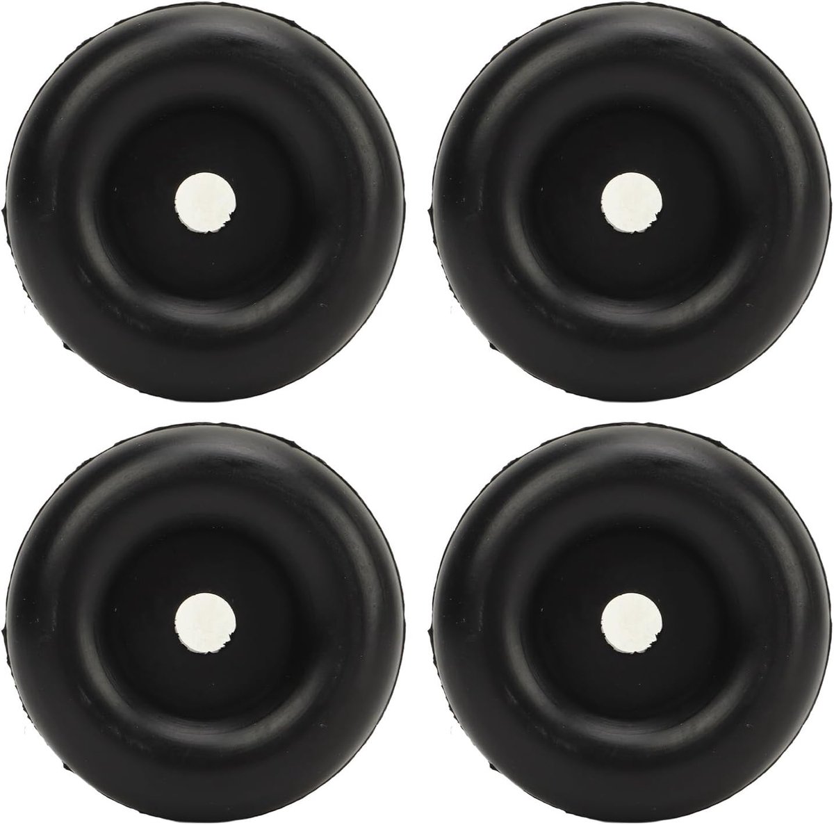4 STKS 2,5 Inch Ronde Rubberen Stootstops voor Trailerhellingdeur, Kussen met Gat, Bumper Vrachttrailer, Schepen, Duurzame Voetenbumpers, Zwarte Kleur, Universele
