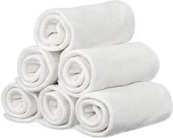 Pack van 6 bamboe microvezel inzetstukken voor volwassenen doek luiers voor incontinentieverzorging, 4-laags wasbaar, herbruikbaar, groot absorberend (6)