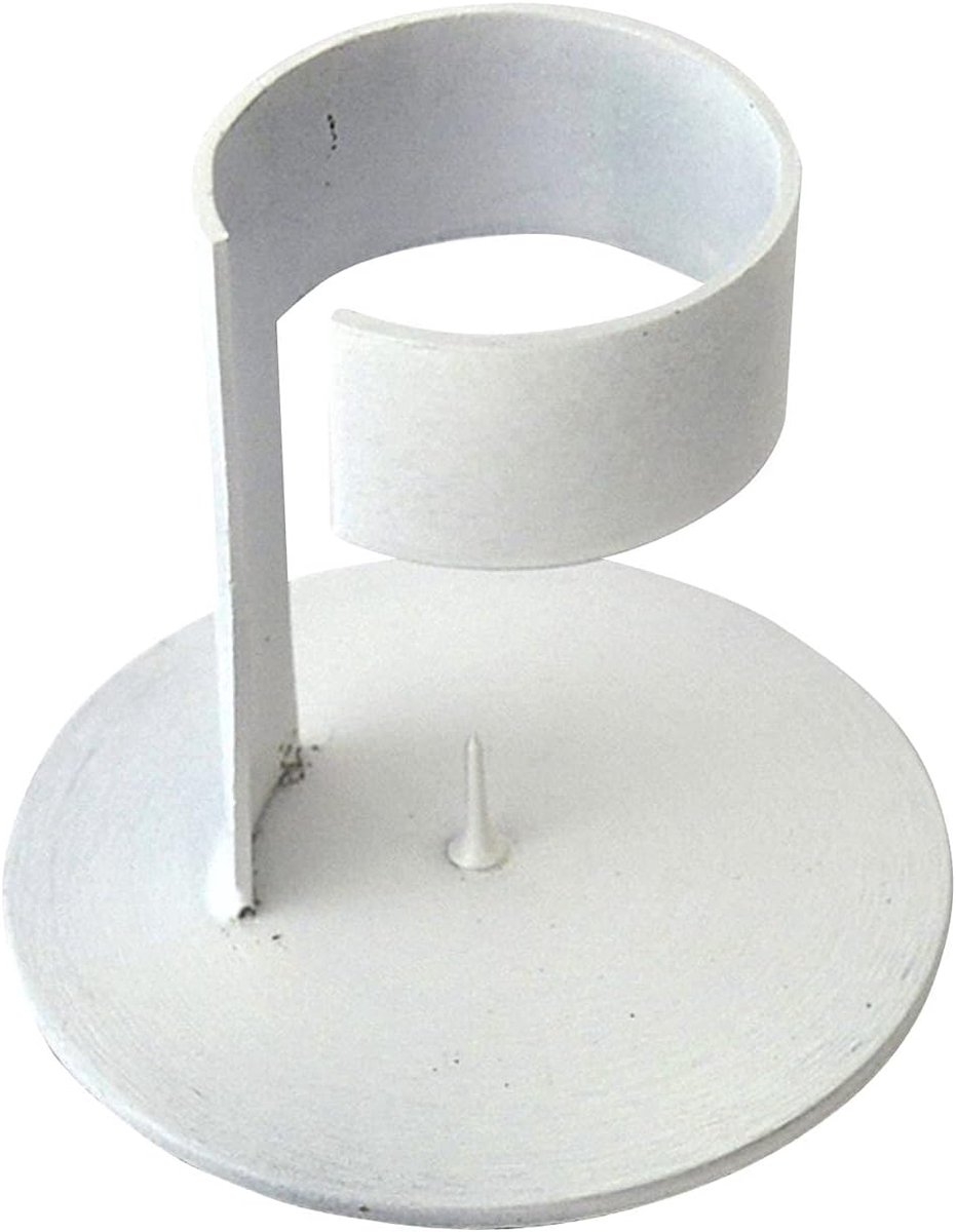 Kandelaar voor kaarsen diameter ca. 4 cm hoogte ca. 7,5 cm aluminium wit