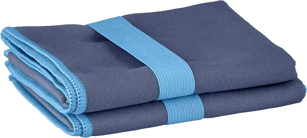 Uniseks 328104, multifunctionele handdoek, microvezel, marineblauw, 40 x 80 cm, 2-pack