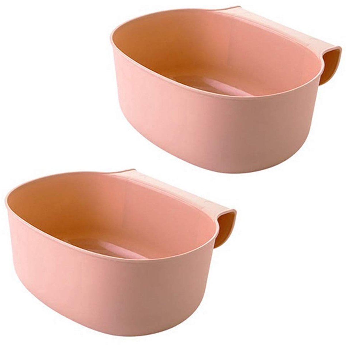 2 x opvangbak voor keukenafval om op te hangen, set van 2 vuilnisemmers afvalcontainers voor biologisch afval (roze)
