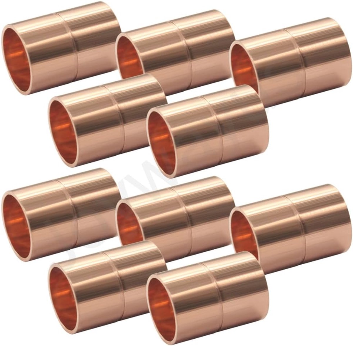 10 STKS 1/4 "Koperen Koppeling Met Dimple Stop Rechte Zweet Pijp Fitting Druk Sanitair Soldeer Aansluiting