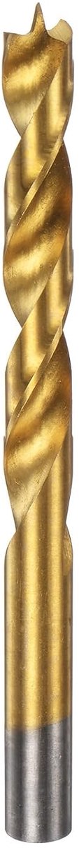 Brad Point boor 10,5 mm (13/32 inch), diameter rechte schacht, ronde schacht, metrische boor, Brad Point spiraalboor voor timmerman, houtbewerking, rubber, verguld