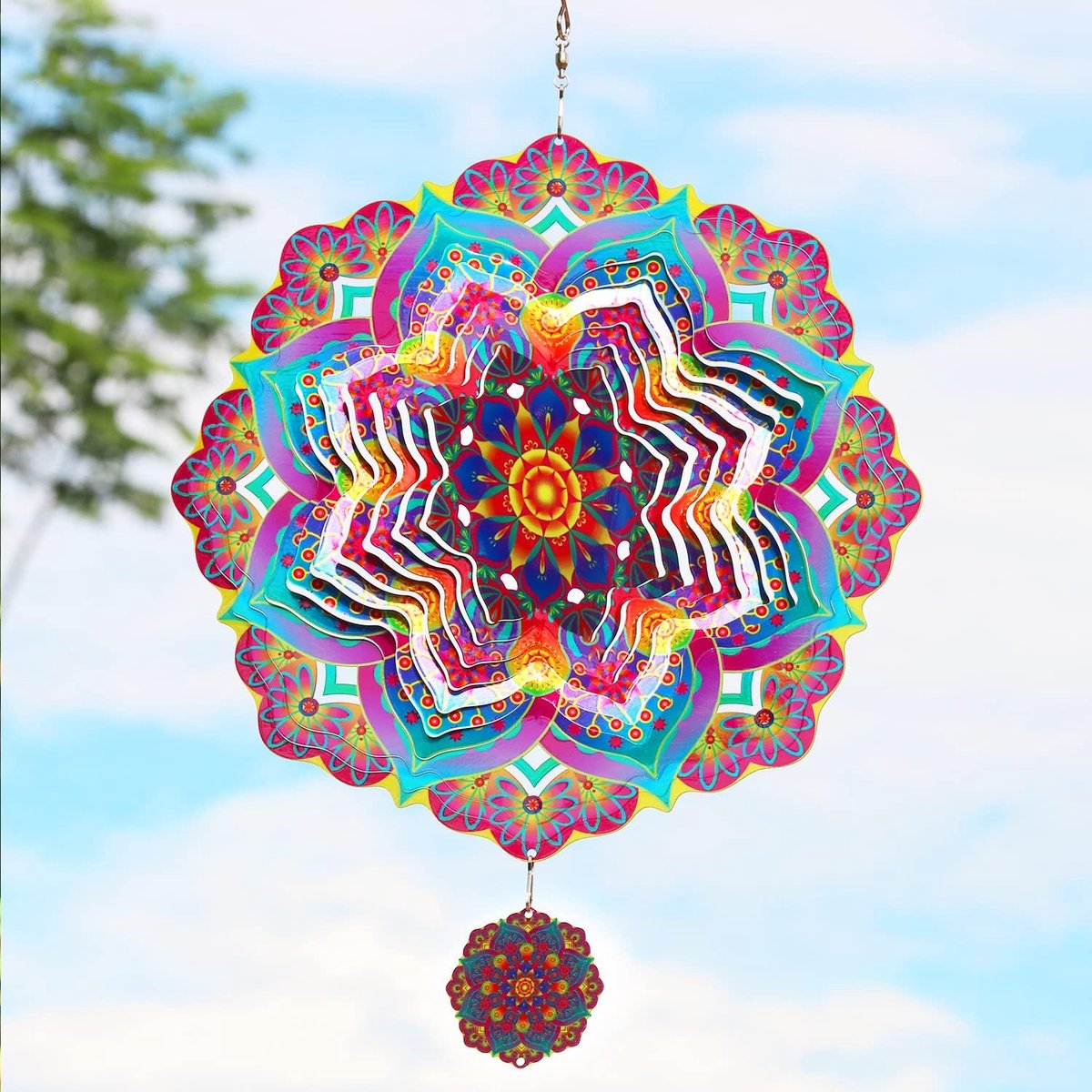 windspel 3D roestvrij staal 30,5 cm hangend windspel kinetische binnenkunst decoraties binnen en buiten decoratie