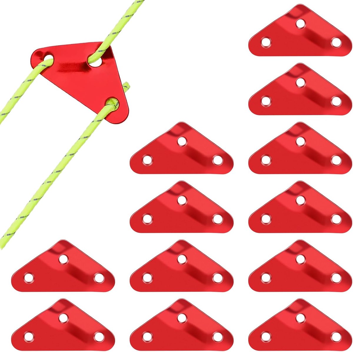 Koordspanner, 12 stuks Aluminiumlegering Touwspanner voor Camping, Camping Tent Guyline Cord Adjuster, Touwspanners Tent voor picknick, outdoor-activiteiten, tentaccessoires