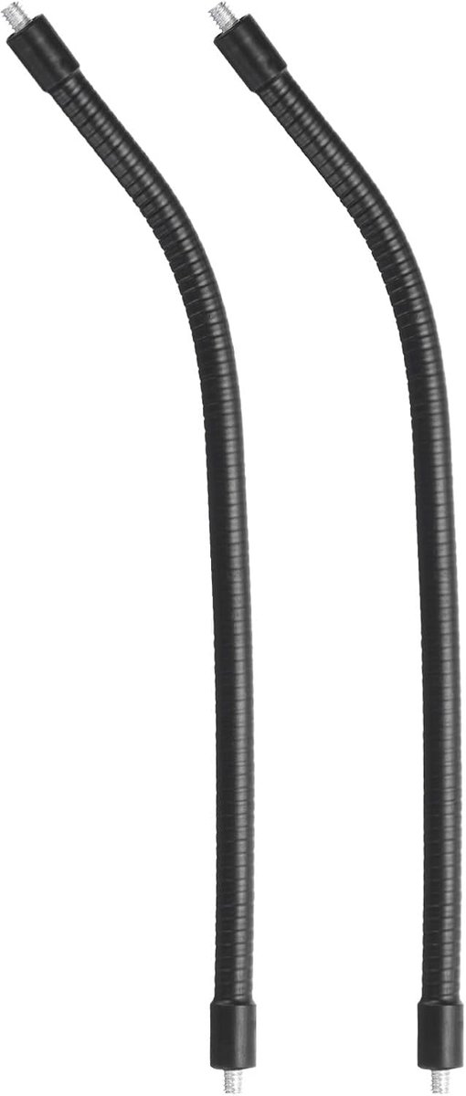 30,5 cm zwanenhals, 2 stuks 1/4"-20 mannelijk naar mannelijk schroefdraad, metalen universele slang, flexibele arm, zwanenhals buis extensie houder voor actiecamera, telefoon, microfoon, zwart
