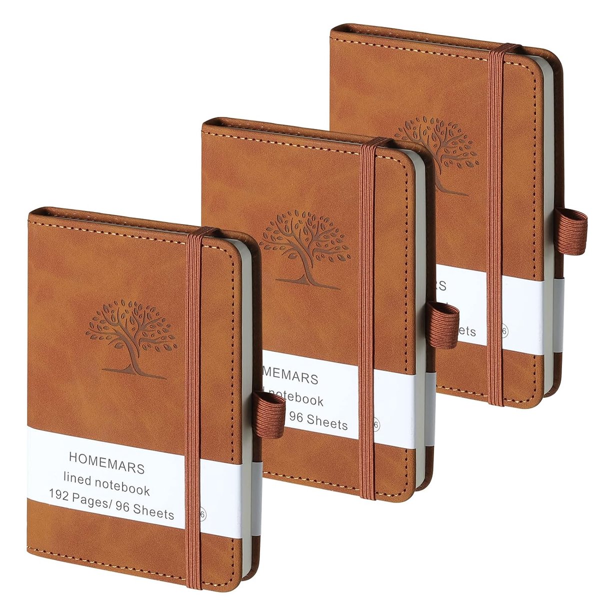 Pocket notebook 3-pack - A6 formaat - hardcover - ideaal voor notities onderweg - SnelShoppen