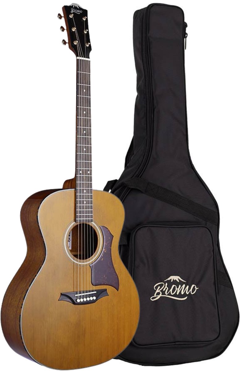 Bromo BAN2V Denali Series Grand Auditorium Massief Bovenblad Akoestische Gitaar natural Hoogglans met Tas