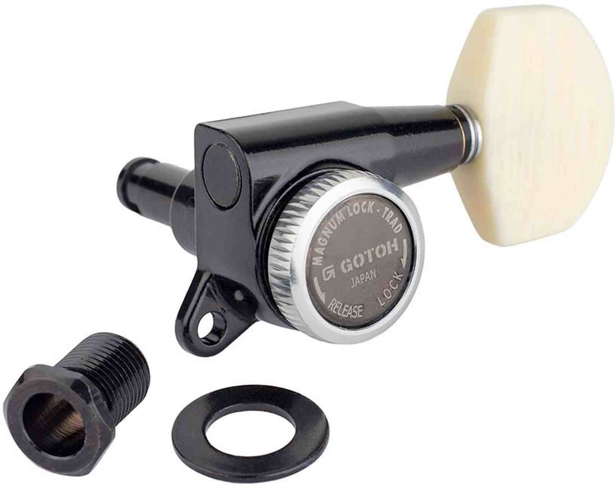 Gotoh GTH14157 SG381 stemmechanieken met Magnum Lock Trad and M01 knoppen, 3L3R, cosmo zwart
