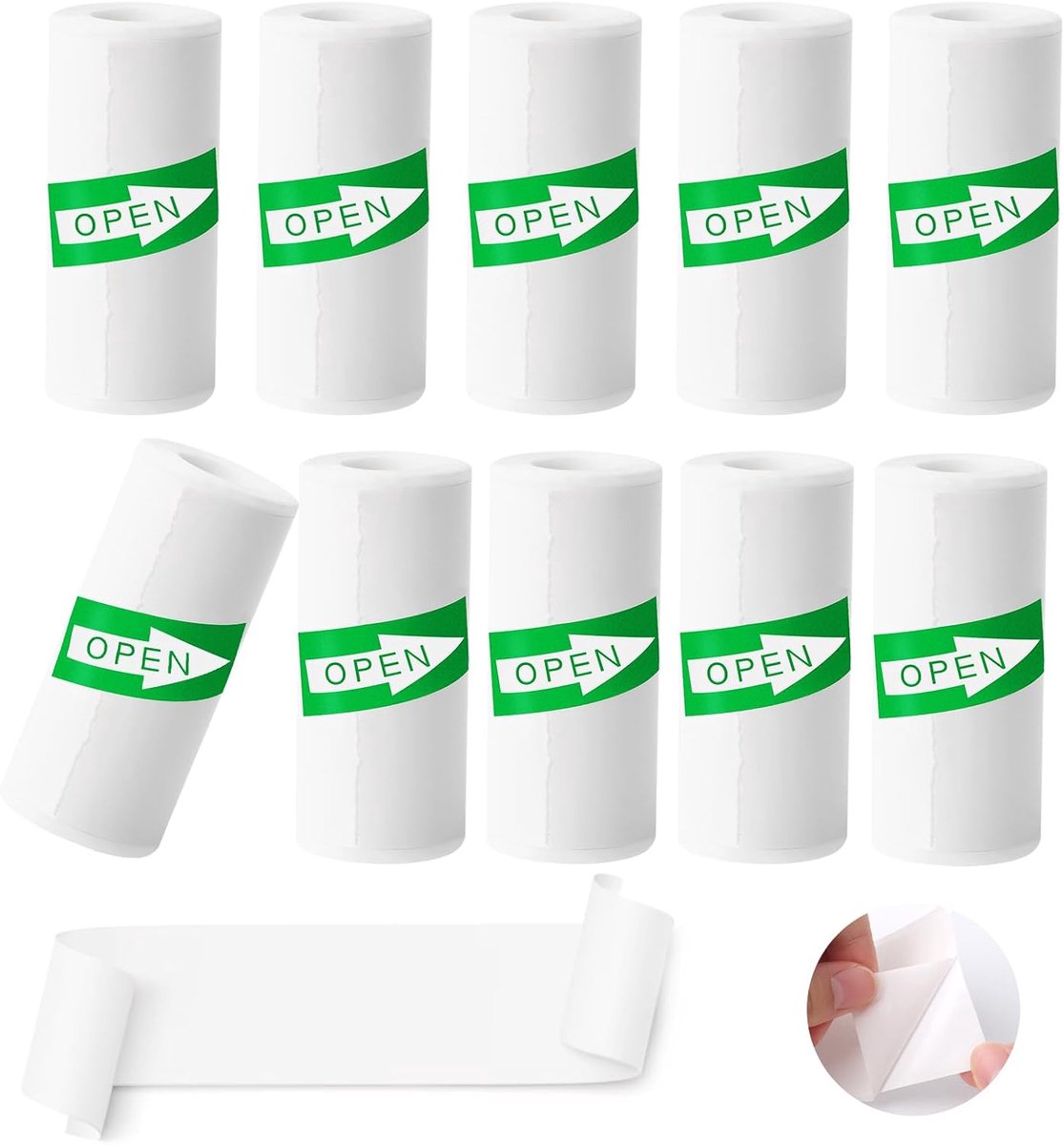 Thermisch papier 55mm x 25mm - zelfklevend - 10 rollen - ideaal voor mini camera's - SnelShoppen