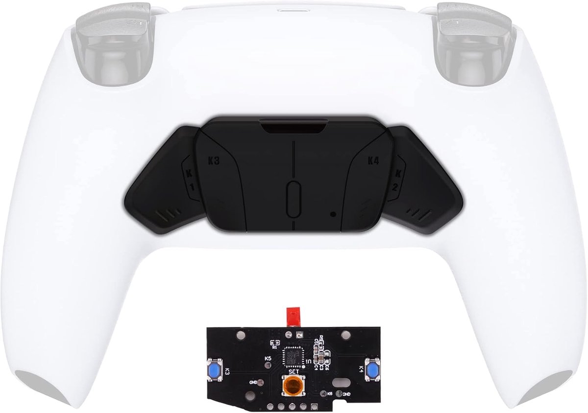 eXtremeRate Terug Knoppen&Remap PCB Bord voor ps5 Controller Remap Kit | met Knoppen K1 K2 K3 K4,Verander Rise in RISE4 Kit(Zonder Controller&Cover&Remap Kabels),Zwart