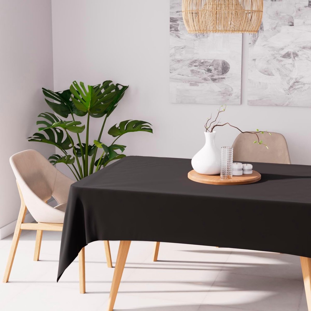 d'Ocre Sappe antitache Rechthoek 160x270 cm Alix Zwart, Polyester