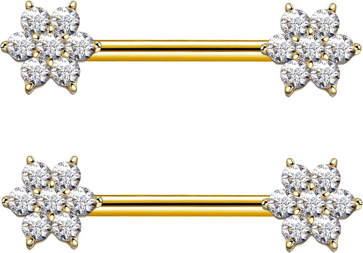 14G tepelpiercing 14 mm lengte chirurgisch staal tepelpiercing zilver tepelpiercing sieraden voor dames
