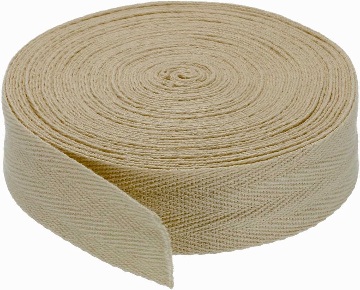 2,5 cm Katoen Twill Tape 10 Yards Katoen Lint Bias Binding Tape Visgraat Webbing Trim Voor Naaien Gift Wrapping Craft DIY Khaki