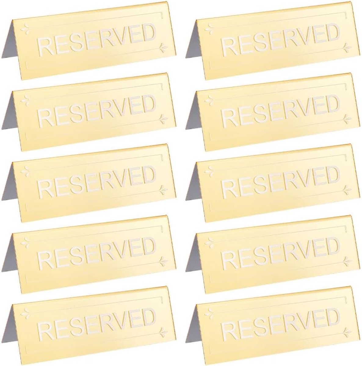 10 stuks gereserveerde tafelborden, 15 x 5 x 4,5 cm, acryl tafelblad, gereserveerd bord, reservering, zitborden, dubbelzijdig gereserveerde zitborden voor bruiloft, verjaardagsfeestje