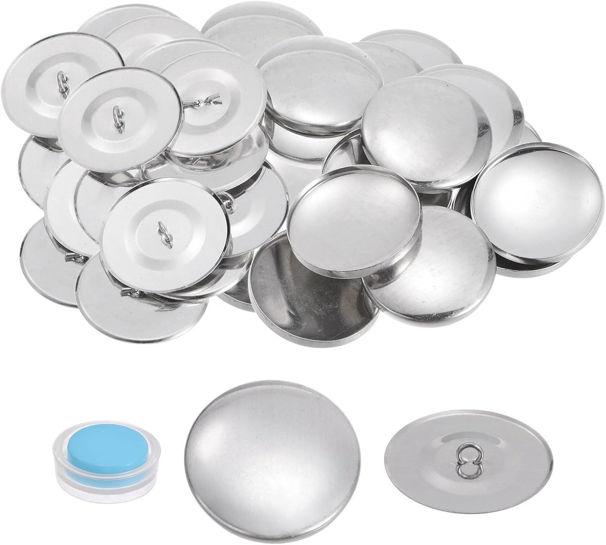 20 sets zelfdekkende knoopset, 60 l, 3,8 cm, 38 mm, met draadrug, aluminium knopen voor het afdekken van stof, knoppenset met gereedschap voor doe-het-zelf stof, woondecoratie, naaien