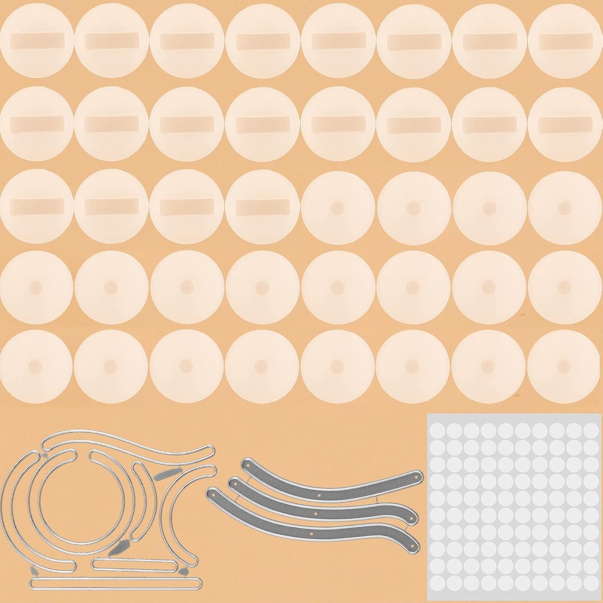 40 STKS Gliders voor Slider Kaarten 2 STKS Onregelmatige Track Scratch Vorm Grens Metalen Stansmessen voor DIY Scrapbooking Papier Crafting Die Cuts Stencil 100 STKS Dubbelzijdige Zelfklevende Cirkels Roterende Sliding