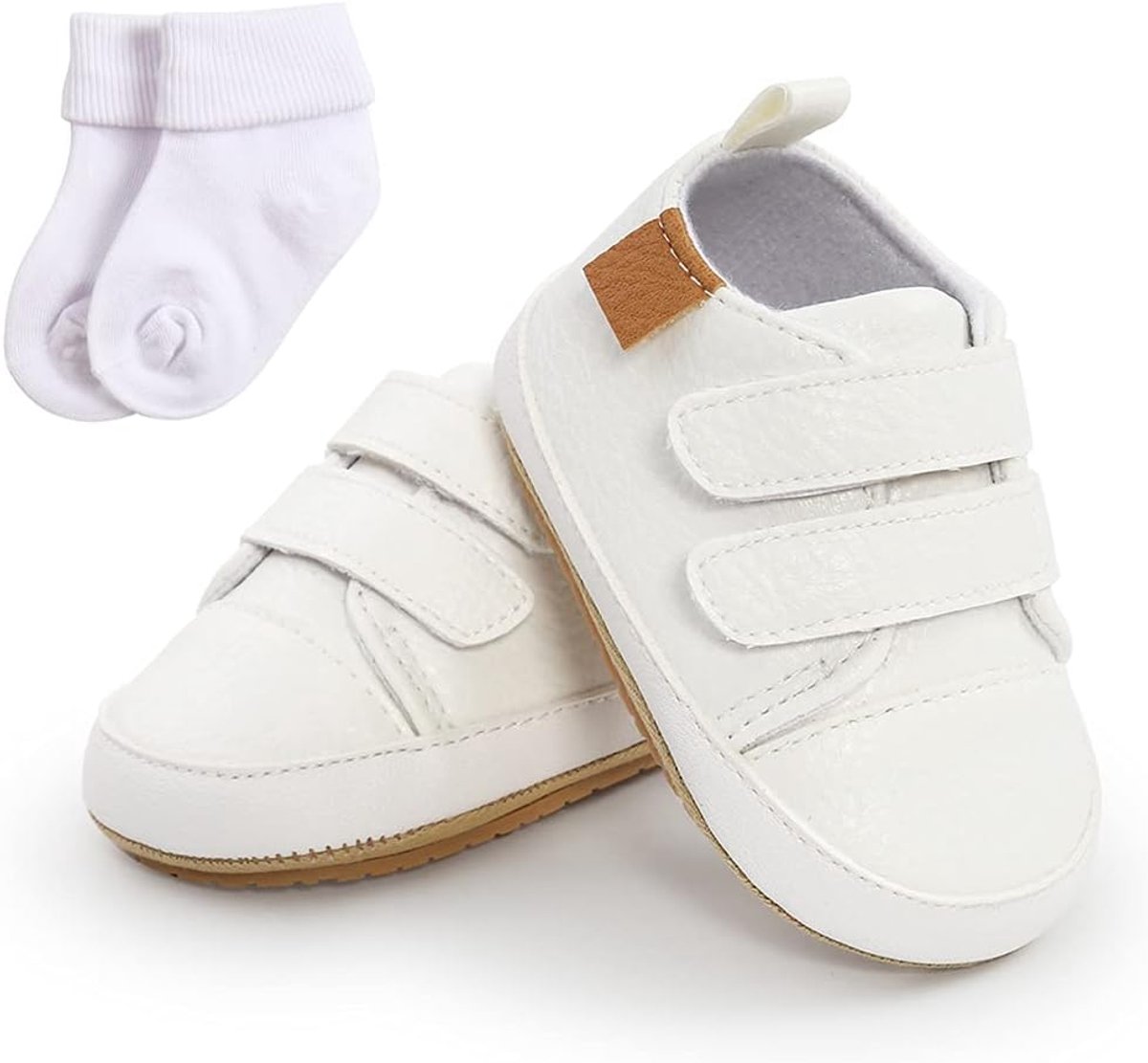 Meisjes Jongens Sneakers Peuter Schoenen Eerste Wandelschoenen Pasgeboren Prewalker Sneakers voor 0-18 Maanden Met Sok