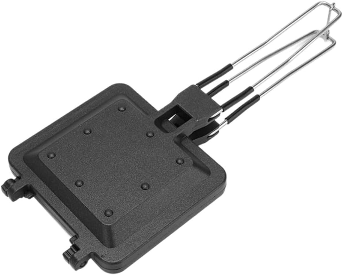 Campingsandwichmachine, sandwichgrill, dubbelzijdige grillmachine, koekenpan met antiaanbaklaag met hittebestendige handgrepen, multifunctionele campingbroodrooster