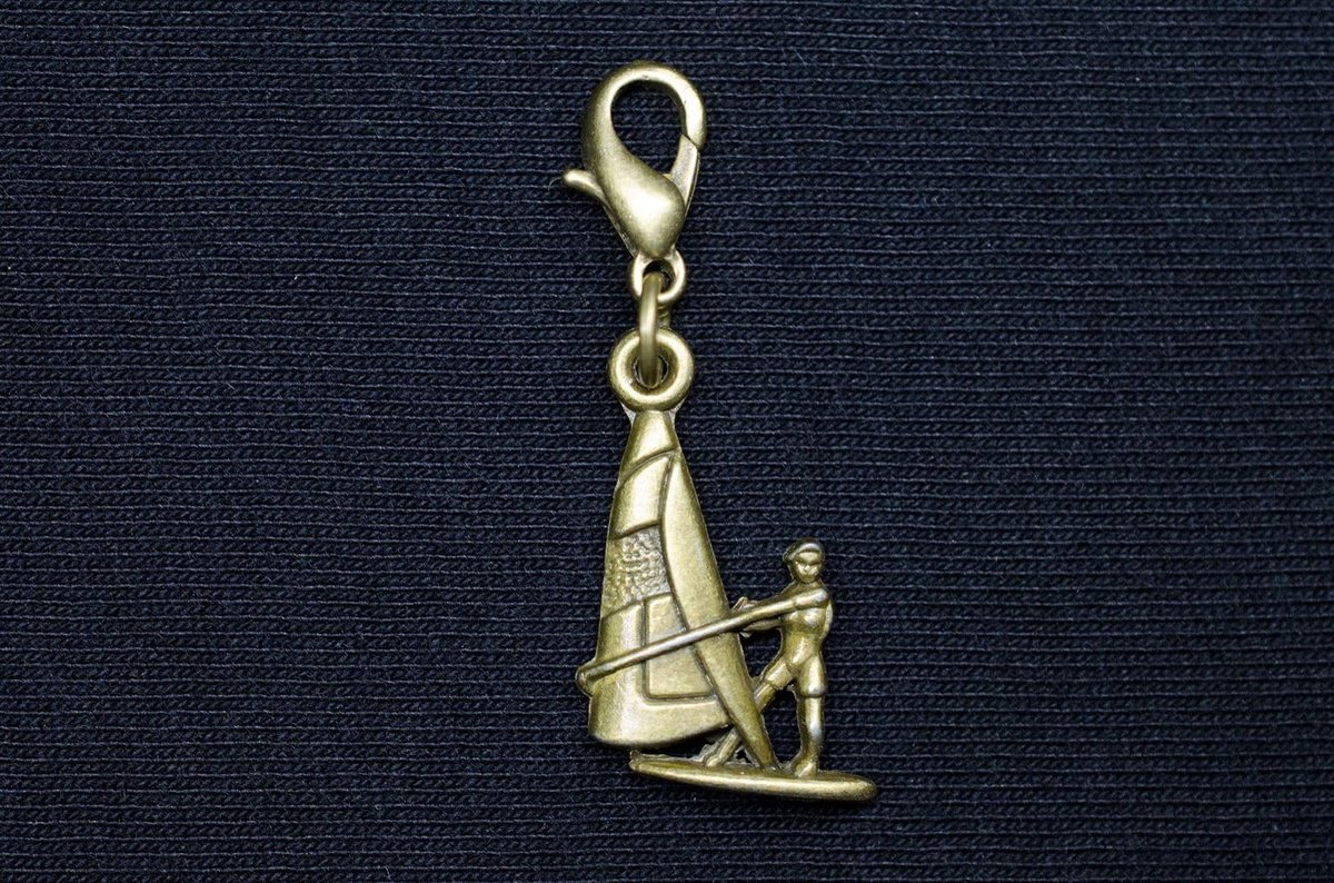 Surfer Surf Charm Hanger Zee Armband Windsurfen Surfen Brons, 23mm, Brons Metaal, niet bekend