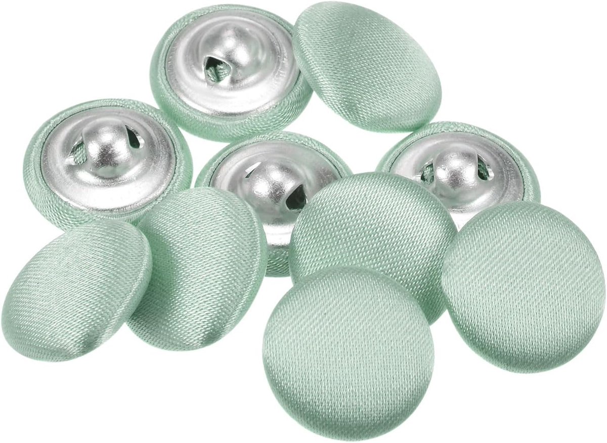 Knopen met stofovertrek 15mm satijnstof bekleed naaiknopen ronde knutselknopen metalen schacht oogknopen vintage voor jas kleding jacket blazer pakken DIY
