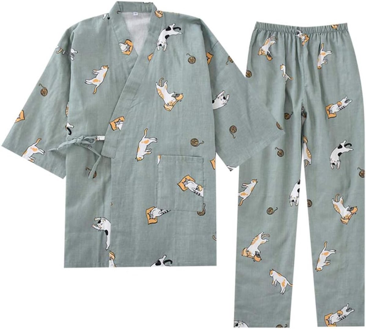 kimono-pyjama van puur katoen voor dames, maat L