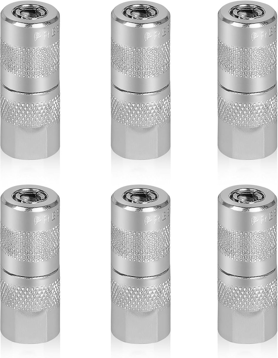 efuturetime 6 x bak mondstukken hydraulische adapter met 1/8 NPT voor vetpers