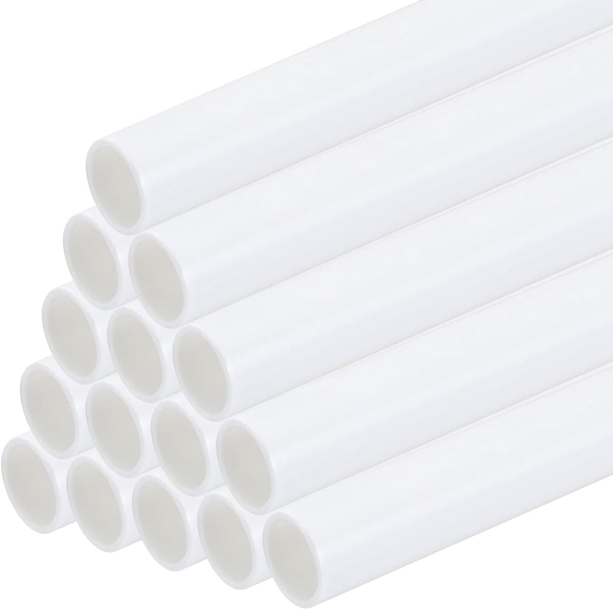 15 stuks modelbuizen van ABS-kunststof, ronde buis, 6 mm x 250 mm, wit, eenvoudige behandeling, voor het maken van architectuurmodellen, doe-het-zelf