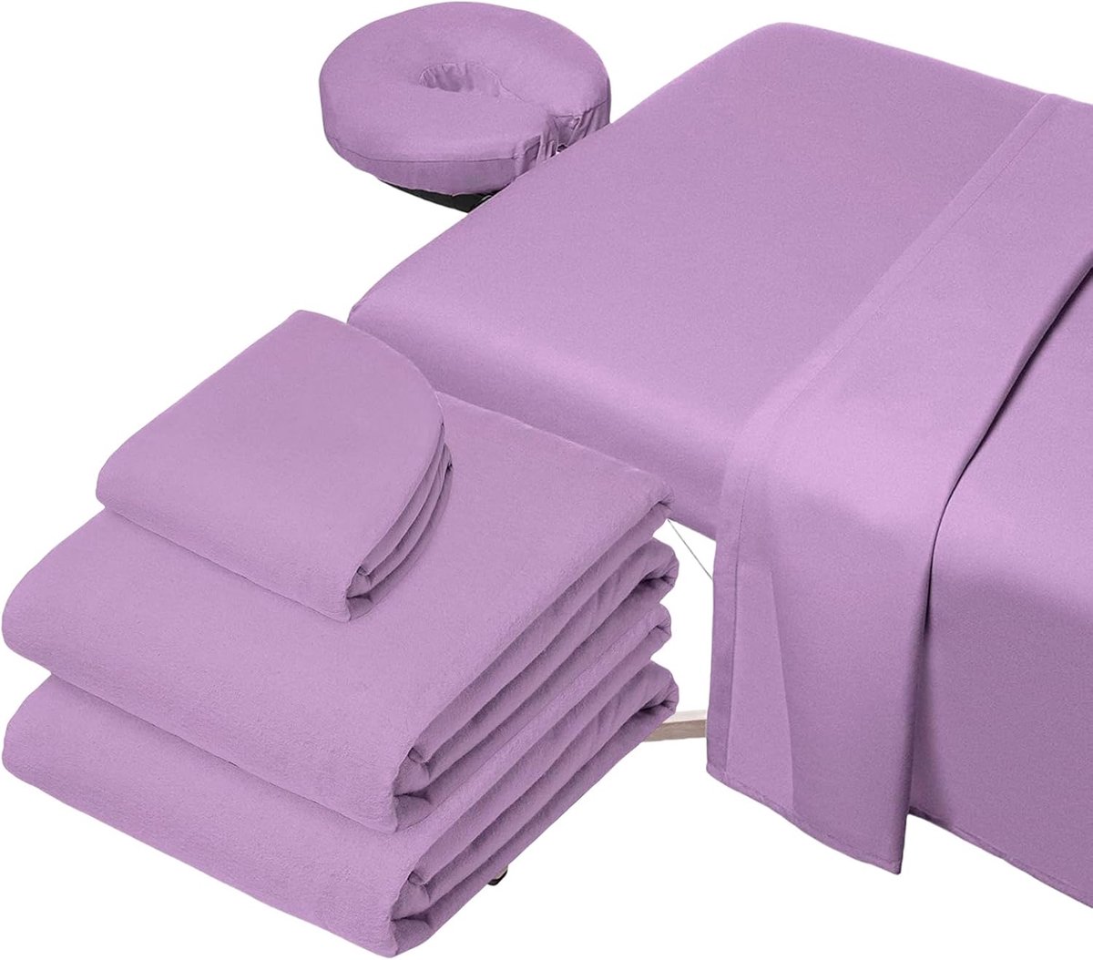 3-delige massagetafel beddengoedset, microvezel massage tafellinnen, paars, kingsize 3 stuks, hoeslaken, plat laken, kussensloop