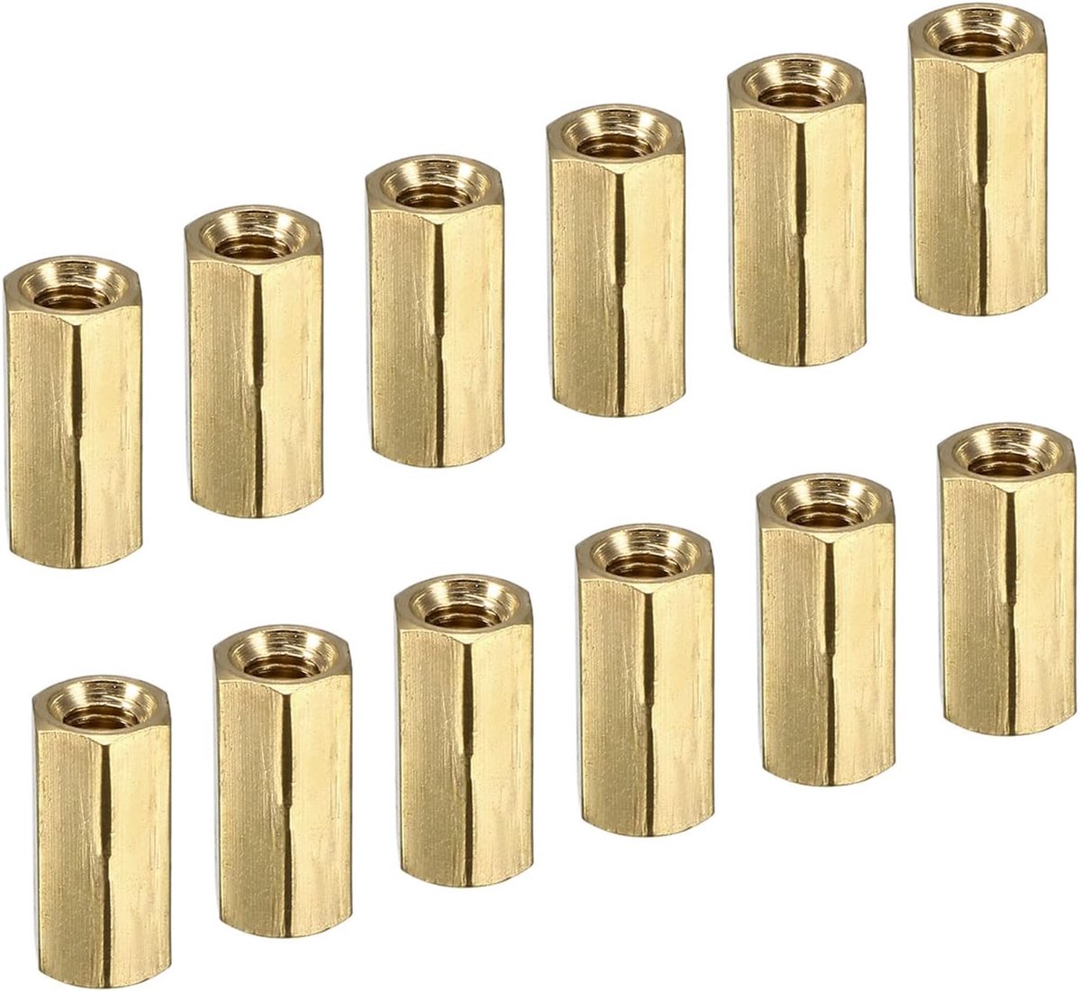 30 stuks M3 afstandhouders, messing hexagonale PCB-afstandmoeren, consistente hoogte, ideaal voor moederkaart, kaart, elektronica (goudkleurig, 10 mm)