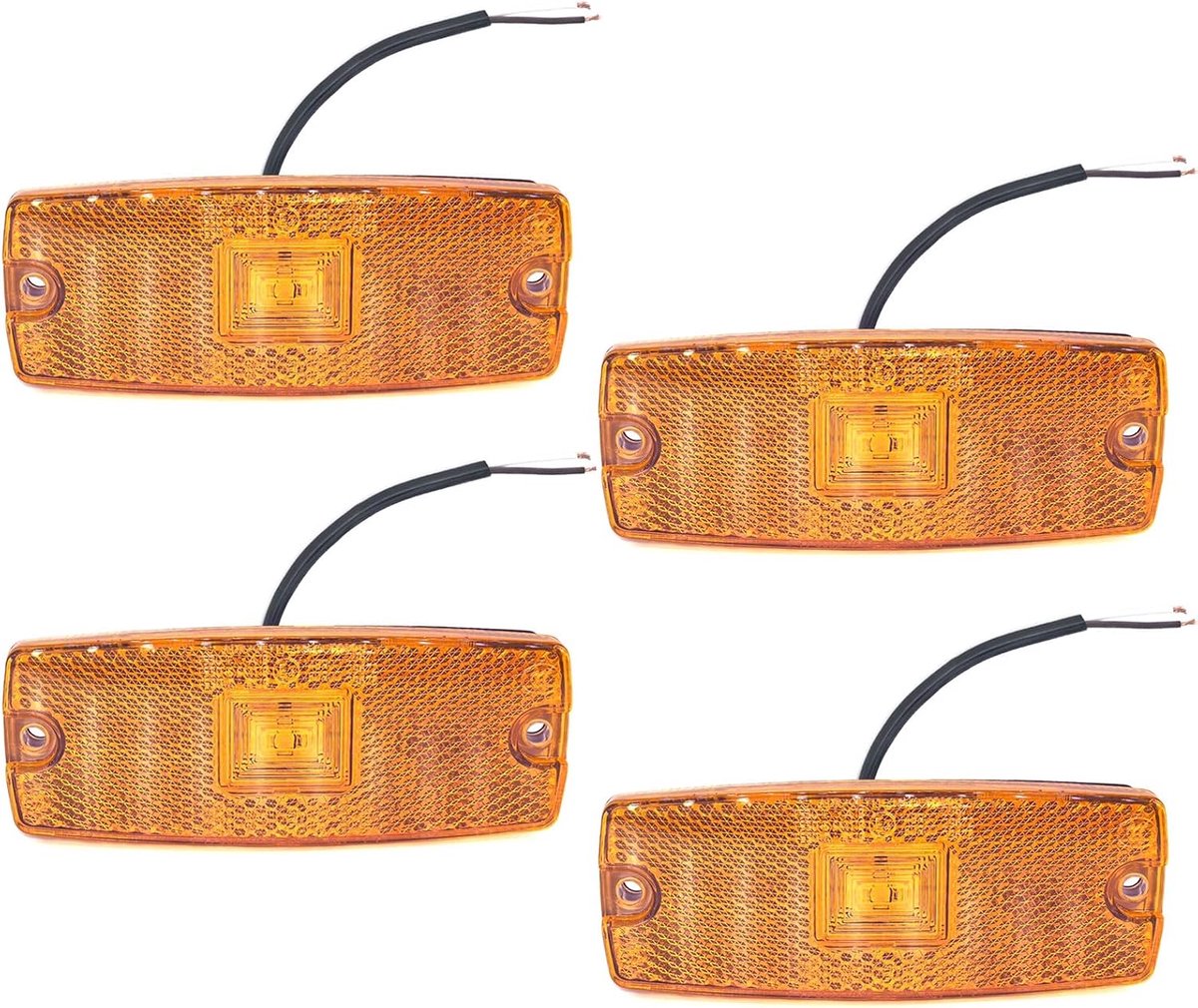 4 Stuks Oranje LED Campingcar Omtrekverlichting 12V 24V Waterdicht Gele Positielicht Aanhanger met Montageschroeven